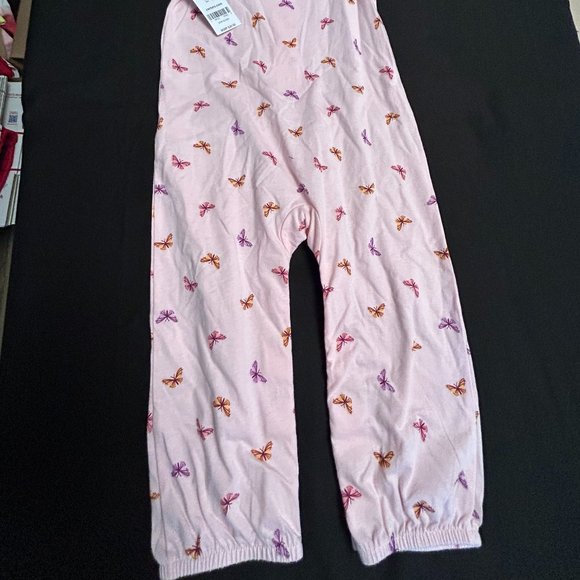CARTERS BABY GIRLS PINK BUTTERFLY OVERRALLS - Picture 4 of 9